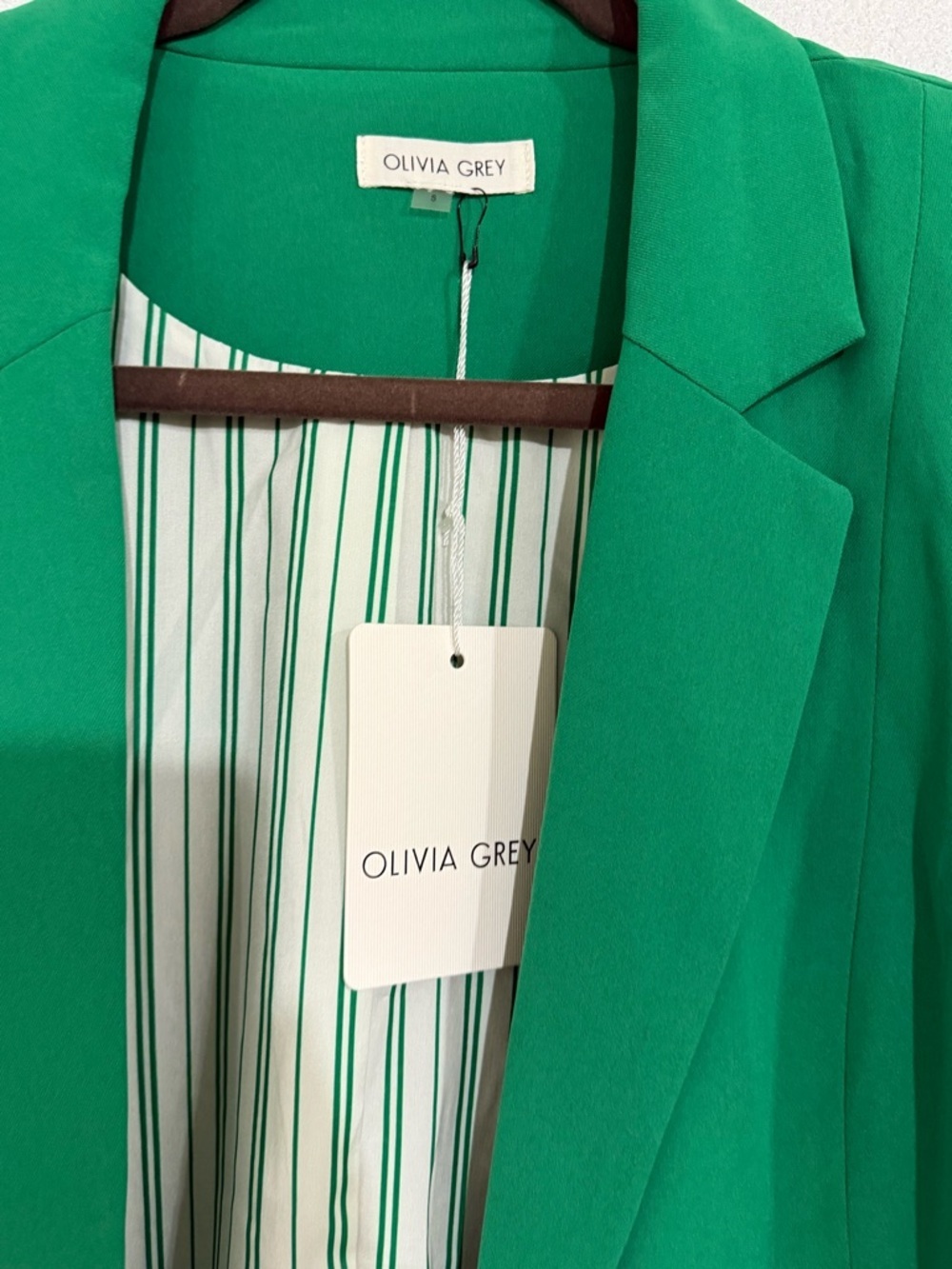 Olivia Grey Women's Emerald Green Tailored open Blazer S - Picture 3 of 4